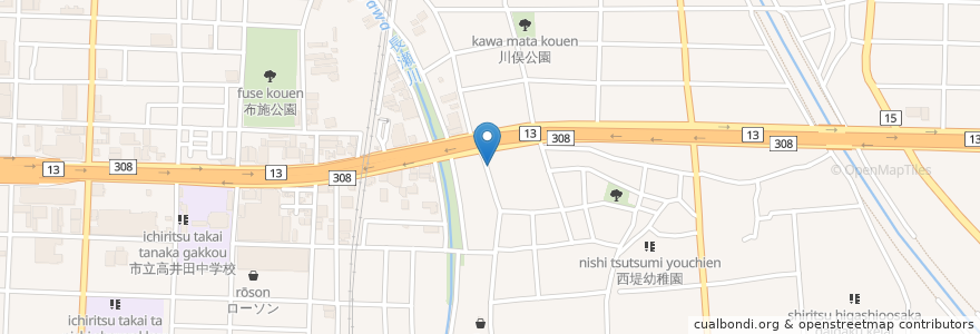 Mapa de ubicacion de 七福神 en Japan, Präfektur Osaka, 東大阪市.