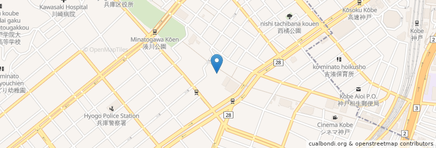 Mapa de ubicacion de 神戸新開地喜楽館 en Japón, Prefectura De Hyōgo, 神戸市, 兵庫区.