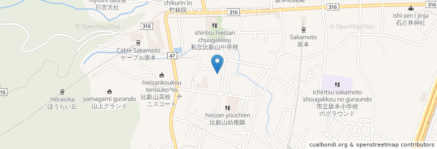 Mapa de ubicacion de 天台宗務庁 en 日本, 滋賀県/滋賀縣, 大津市.