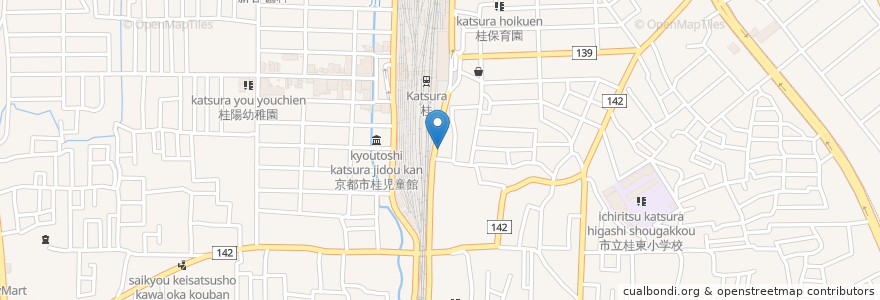 Mapa de ubicacion de Cafe de neuf en ژاپن, 京都府, 京都市, 西京区.