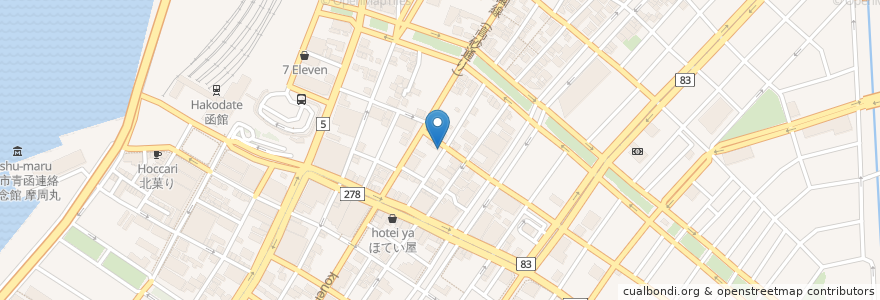 Mapa de ubicacion de 滋養軒 en اليابان, محافظة هوكايدو, 渡島総合振興局, 函館市.