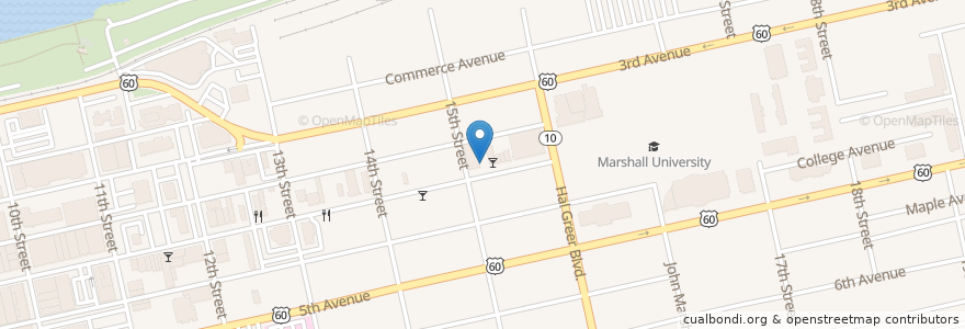 Mapa de ubicacion de reGeneration Church en アメリカ合衆国, ウェストバージニア州, Huntington, Cabell County.