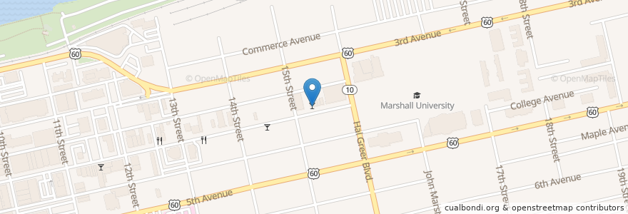 Mapa de ubicacion de Premier Pub & Grill en الولايات المتّحدة الأمريكيّة, فيرجينيا الغربية, Huntington, Cabell County.