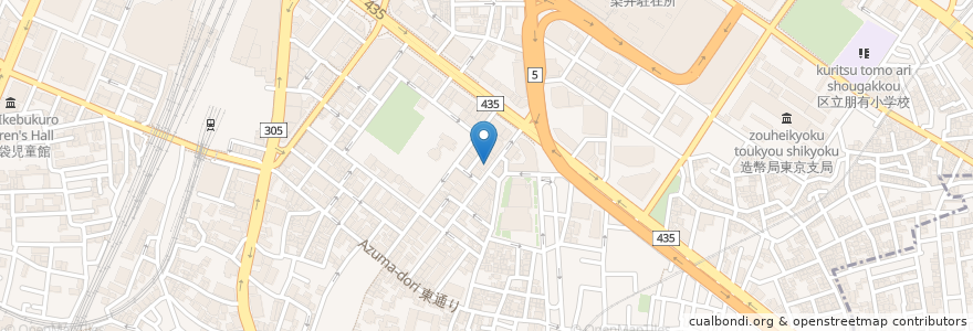 Mapa de ubicacion de 豊島区役所前郵便局 en Japan, 東京都, 豊島区.