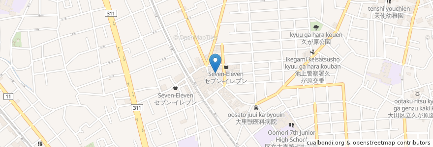 Mapa de ubicacion de ナーサリールーム ベリーベアー久が原 en Japon, Tokyo, 大田区.