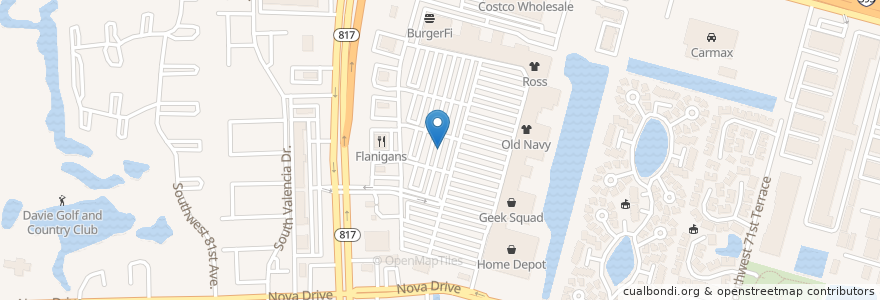 Mapa de ubicacion de ChargePoint Charging Station en United States, Florida, Broward County, Davie.
