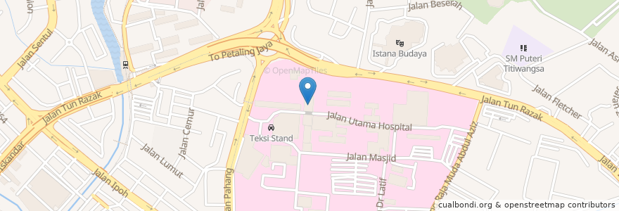 Mapa de ubicacion de Police Department, Hospital Kuala Lumpur en Malaysia, Selangor, Kuala Lumpur.