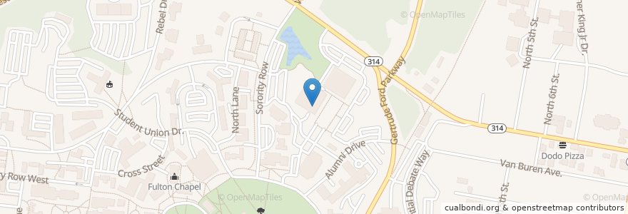 Mapa de ubicacion de Marketplace at the Residential College en États-Unis D'Amérique, Mississippi, Lafayette County, Oxford.