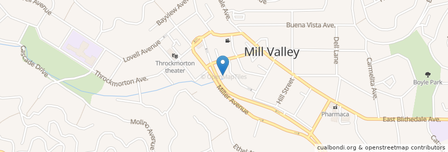 Mapa de ubicacion de PostalAnnex en United States, California, Marin County, Mill Valley.