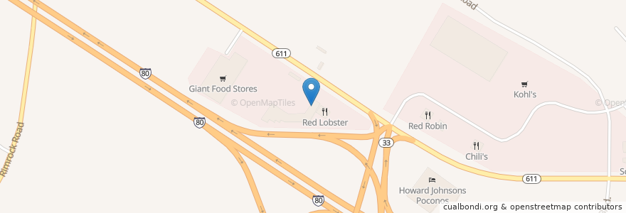 Mapa de ubicacion de Jersey Mike's Subs en Amerika Birleşik Devletleri, Pensilvanya, Monroe County, Hamilton Township.