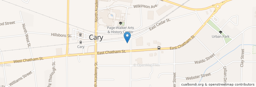 Mapa de ubicacion de Postmaster Restaurant en Stati Uniti D'America, Carolina Del Nord, Wake County, Cary.