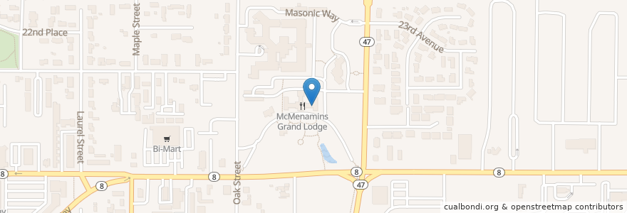 Mapa de ubicacion de Doctor's Office Bar en Stati Uniti D'America, Oregon, Washington County, Forest Grove.