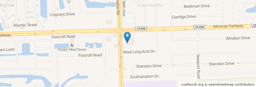 Mapa de ubicacion de Yo's Restaurant & Bakery en Amerika Syarikat, Florida, Broward County, Miramar.