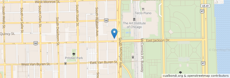 Mapa de ubicacion de Corner Bakery en Amerika Syarikat, Illinois, Chicago.