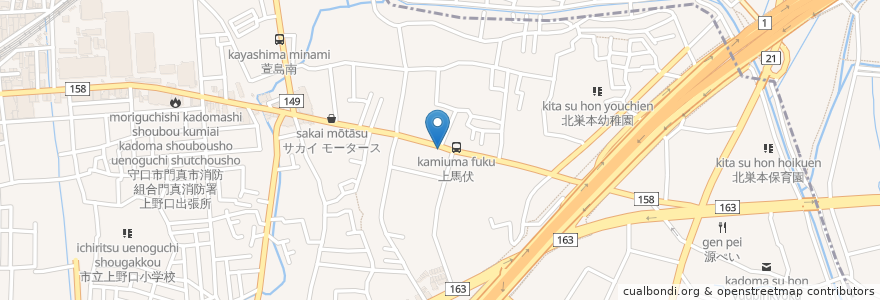 Mapa de ubicacion de スナック リオン en 日本, 大阪府, 寝屋川市.