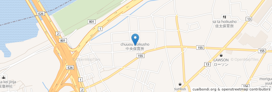 Mapa de ubicacion de 飛来神社 en 日本, 大阪府, 守口市.
