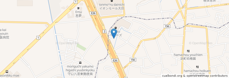 Mapa de ubicacion de 大阪王将 大日ベアーズ店 en Jepun, 大阪府, 守口市.