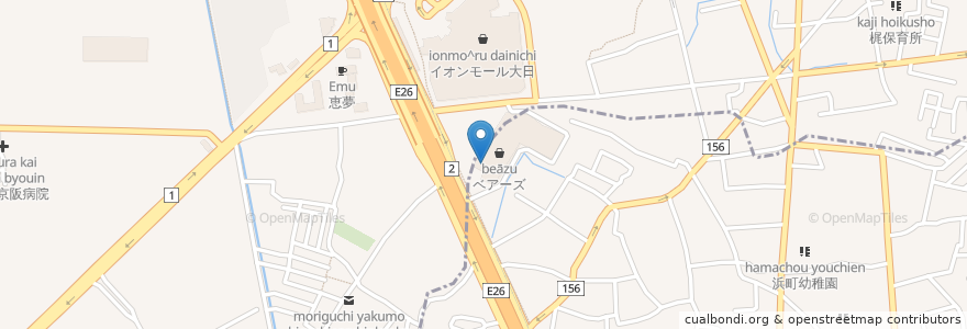 Mapa de ubicacion de サイゼリヤ en 일본, 오사카부, 守口市.