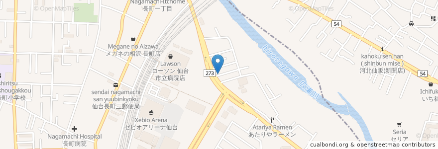 Mapa de ubicacion de フレンド薬局 郡山 en Japan, Präfektur Miyagi, 仙台市, 太白区.