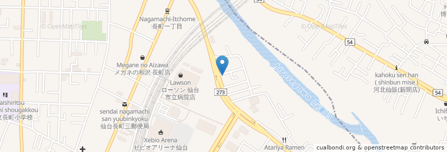 Mapa de ubicacion de 日本調剤 あすと長町薬局 en 日本, 宮城県, 仙台市, 太白区.