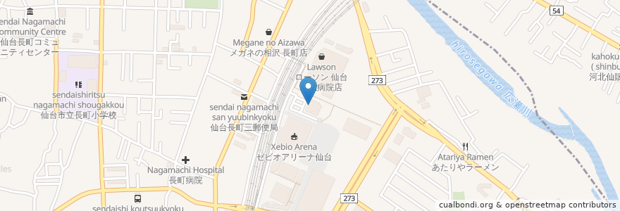 Mapa de ubicacion de あすとながまち心身クリニック en اليابان, 宮城県, 仙台市, 太白区.
