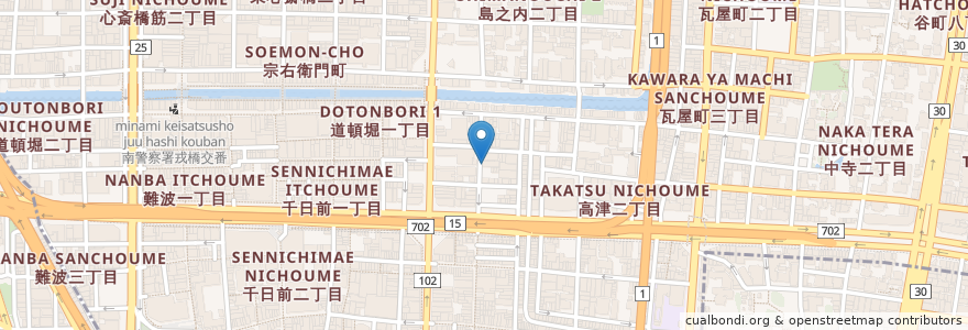 Mapa de ubicacion de 日本橋 R/H/B en Japonya, 大阪府, 大阪市, 中央区.