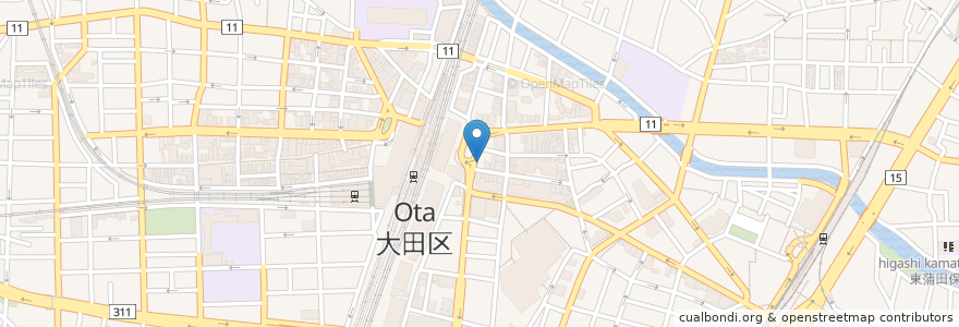 Mapa de ubicacion de 東京餃子軒 en Япония, Токио, Ота.
