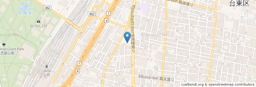 Mapa de ubicacion de エピナール en Japan, Tokio, 台東区.