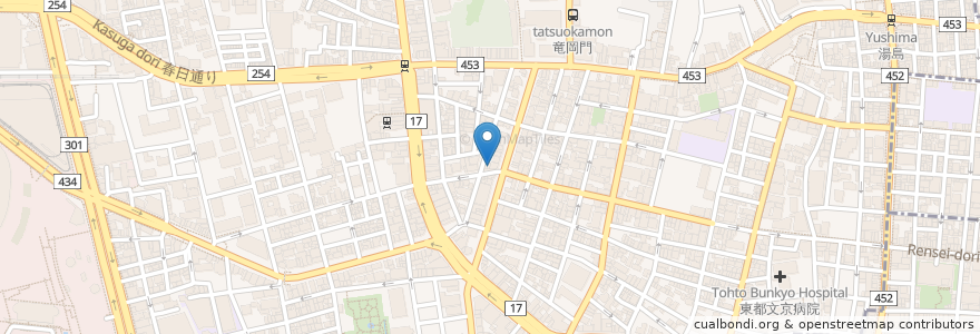 Mapa de ubicacion de Avanti en Jepun, 東京都, 文京区.