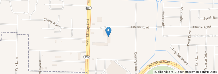 Mapa de ubicacion de Wah House Chinese Restaurant en Vereinigte Staaten Von Amerika, Florida, Palm Beach County.