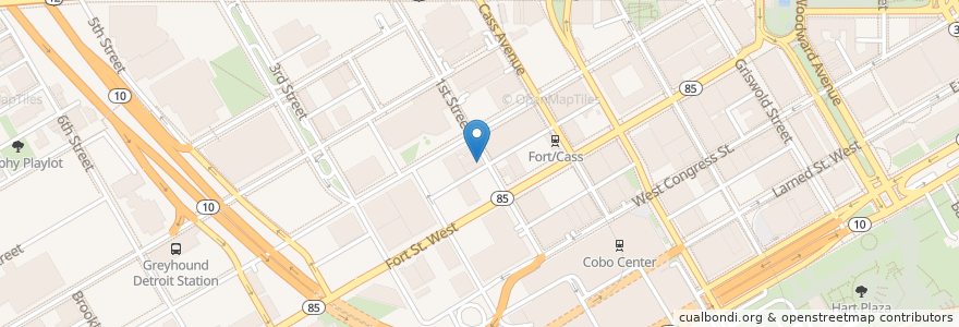Mapa de ubicacion de Motor City Kitchen en Stati Uniti D'America, Michigan, Detroit.