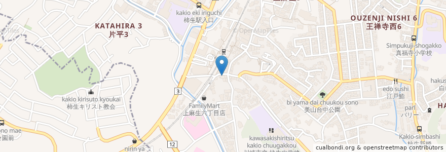 Mapa de ubicacion de DIVAS KAKIO en Jepun, 神奈川県, 川崎市, 麻生区.