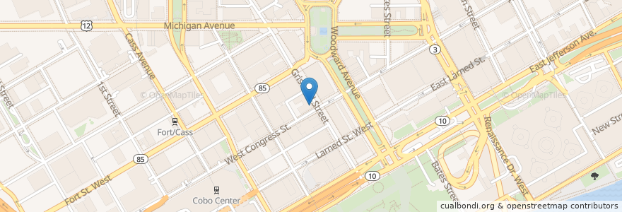 Mapa de ubicacion de Jimmy John's en Stati Uniti D'America, Michigan, Detroit.