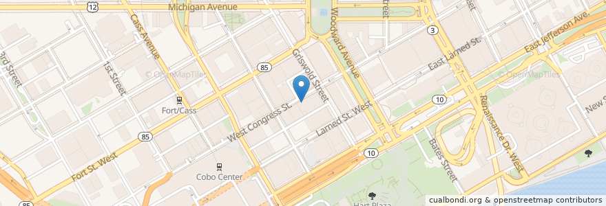 Mapa de ubicacion de The UPS Store en 미국, 미시간, Detroit.