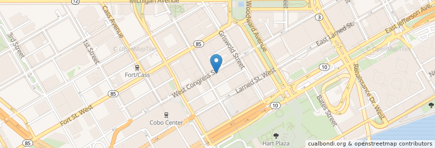 Mapa de ubicacion de London Chop House en United States, Michigan, Detroit.