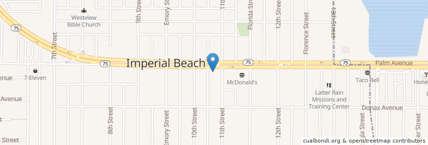 Mapa de ubicacion de Mobil en Stati Uniti D'America, California, San Diego County, San Diego.