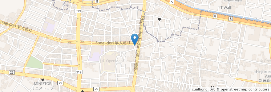 Mapa de ubicacion de café Kado en Japão, Tóquio, 新宿区.