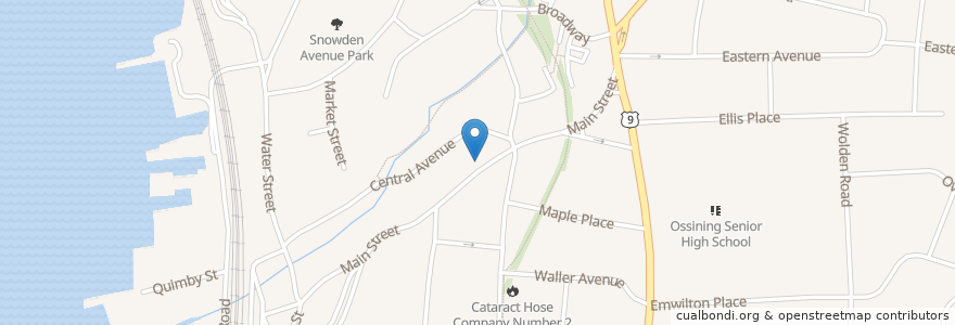Mapa de ubicacion de First Village Coffee en Estados Unidos Da América, Nova Iorque, Westchester County, Town Of Ossining, Ossining.
