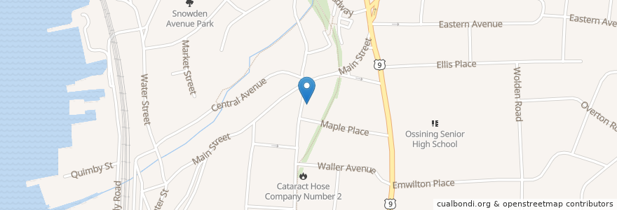 Mapa de ubicacion de Chase en 美利坚合众国/美利堅合眾國, 纽约州 / 紐約州, Westchester County, Town Of Ossining, Ossining.