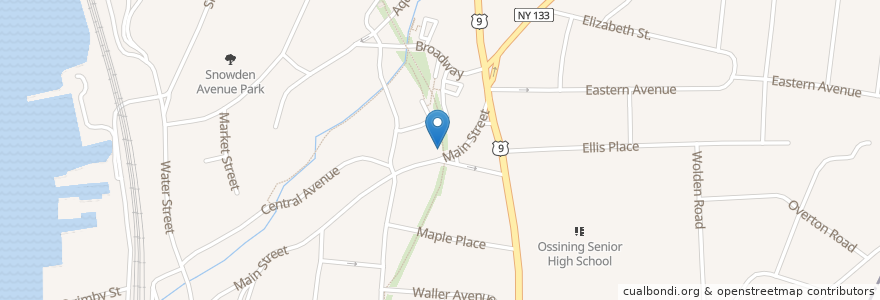 Mapa de ubicacion de United States Post Office en 美利坚合众国/美利堅合眾國, 纽约州 / 紐約州, Westchester County, Town Of Ossining, Ossining.