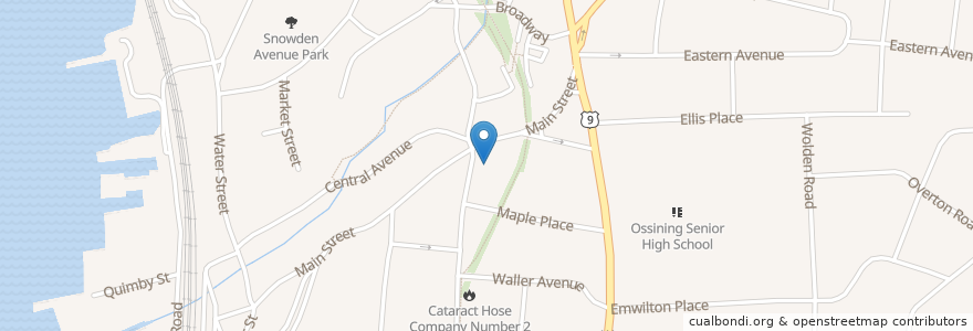 Mapa de ubicacion de Ossining Farmers Market en 美利坚合众国/美利堅合眾國, 纽约州 / 紐約州, Westchester County, Town Of Ossining, Ossining.