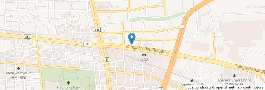 Mapa de ubicacion de どん八食堂 en Япония, Токио, Ота.