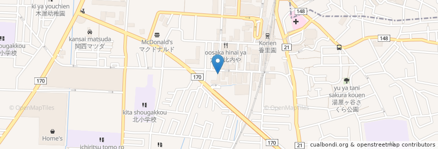 Mapa de ubicacion de サンドラッグ 香里園店 en Jepun, 大阪府, 寝屋川市.