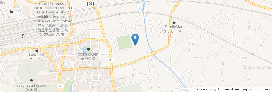 Mapa de ubicacion de 順天堂大学 保健看護学部 en Japonya, 静岡県, 三島市.