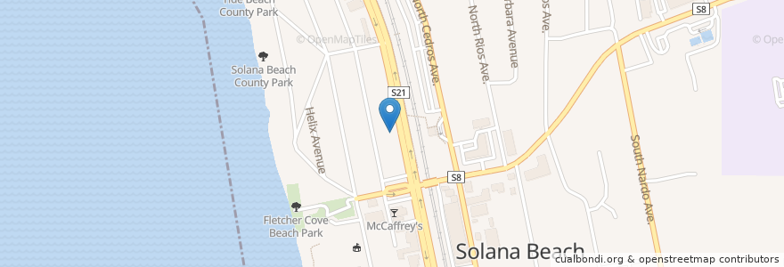 Mapa de ubicacion de Pizza Port en Estados Unidos De América, California, San Diego County, Solana Beach.