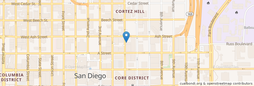 Mapa de ubicacion de Mason Hotel en United States, California, San Diego County, San Diego.