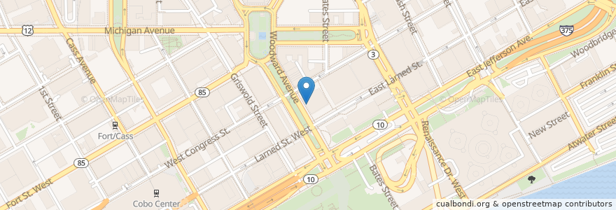 Mapa de ubicacion de Flagstar Bank en Verenigde Staten, Michigan, Detroit.