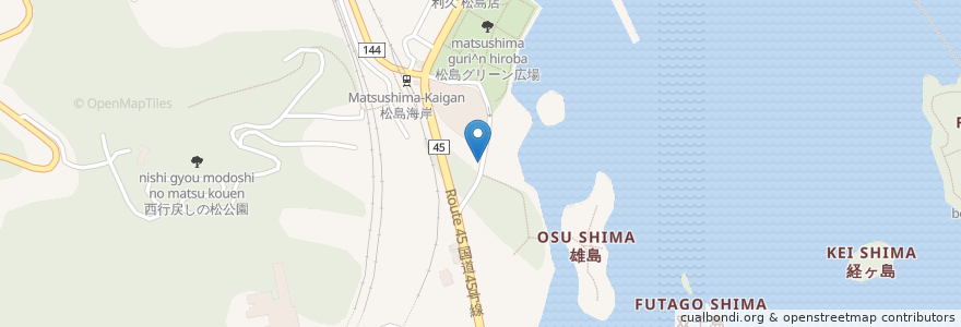 Mapa de ubicacion de 蜂谷商店 en Japon, Préfecture De Miyagi, 宮城郡, 松島町.