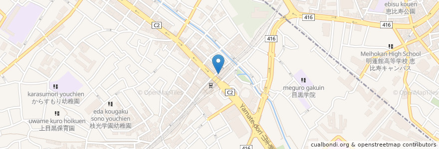 Mapa de ubicacion de スターバックス en 日本, 东京都/東京都, 目黒区.
