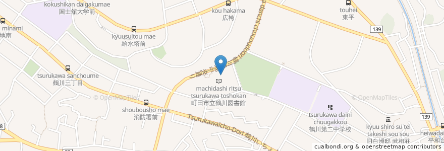 Mapa de ubicacion de 鶴川診療所 en Japón, Tokio, Machida.
